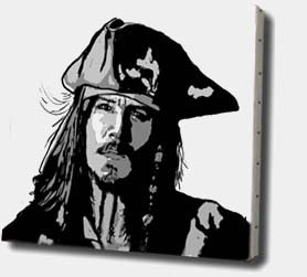 Johnny Depp Portrait Small Black and White